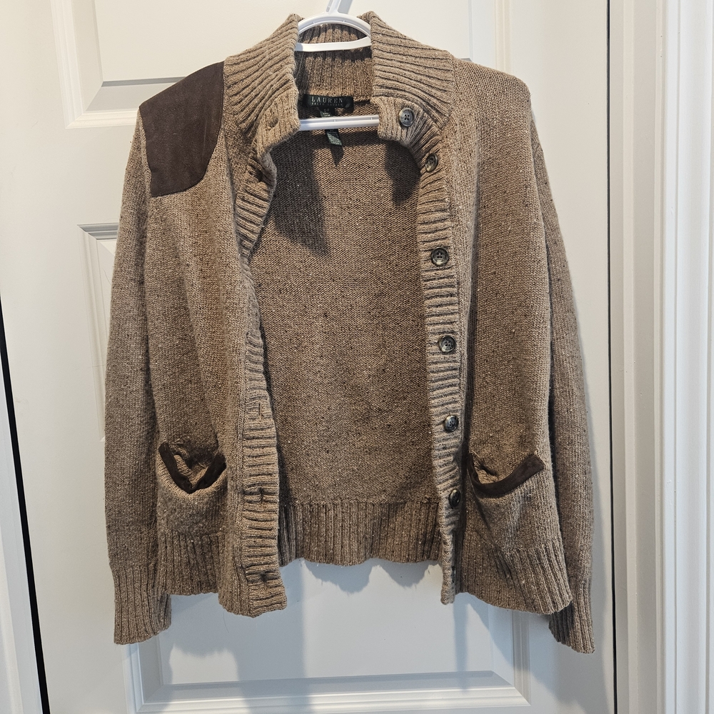 Lauren Ralph Lauren Brown Classic Knit Cardigan